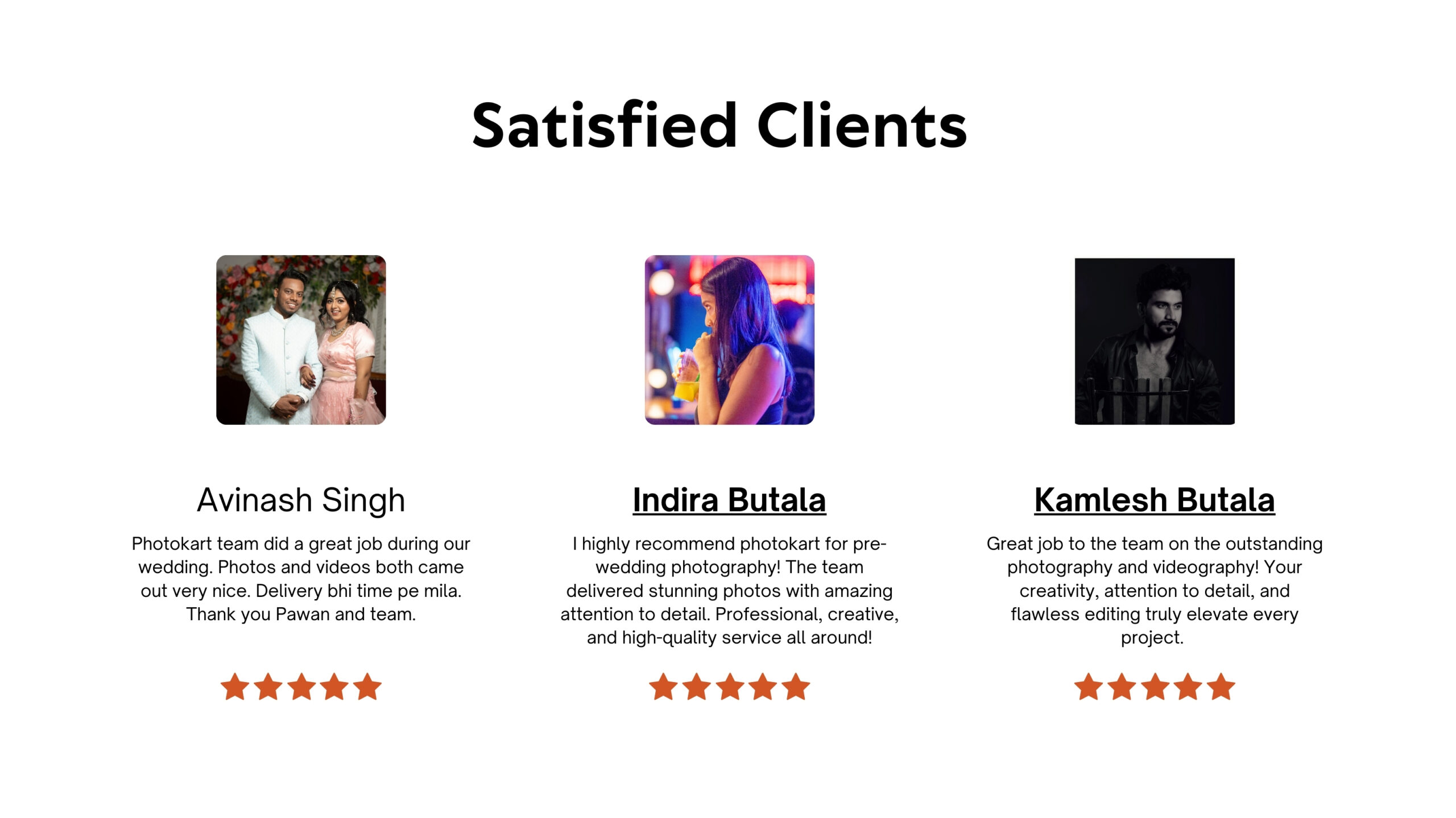 photokart team did a great job during our wedding. photos and videos both came out very nice. delivery bhi time pe mila. thank you pawan and team.